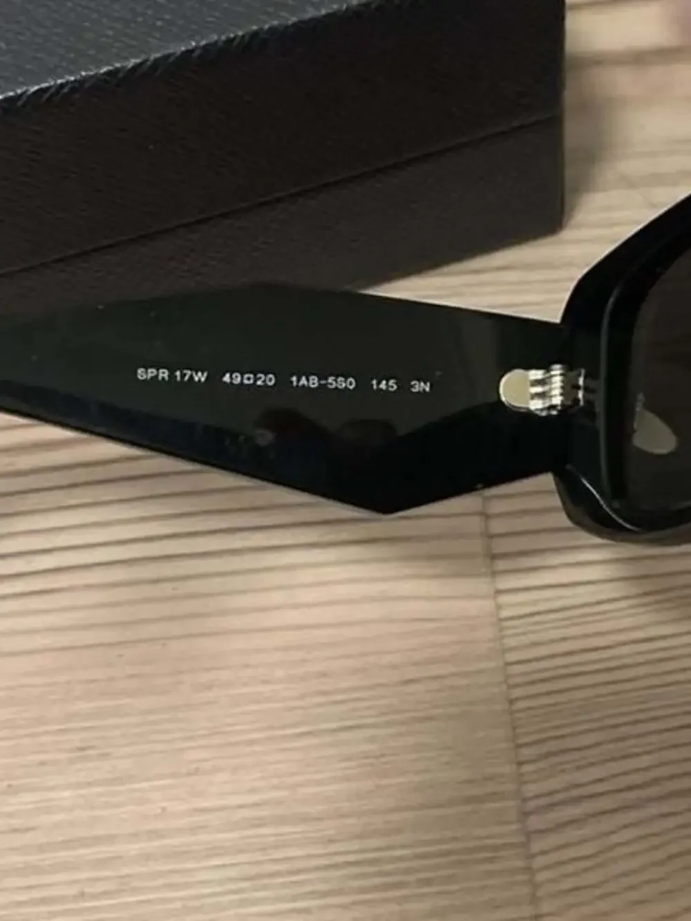 Prada Symbole SPR 17W Rectangle Sunglasses in Black - Picture 3 of 6